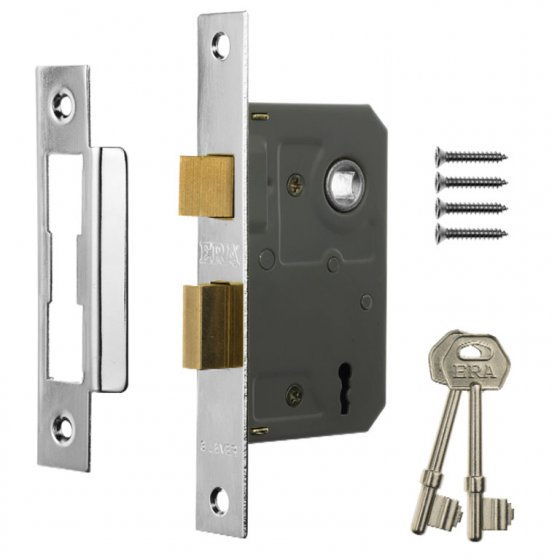 ERA Three-Lever Mortice Sashlock 63mm Chrome