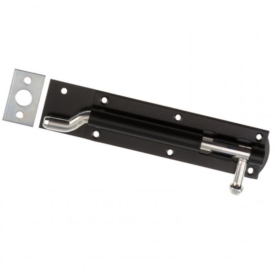 923N BLACK NECKED ENCLOSED TOWER BOLT 150MM (6") 
