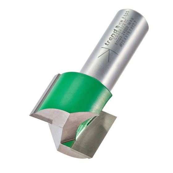 TREND C033 1/2" SHANK TWO FLUTE STRAIGHT CUTTER 25.4MM DIAMETER X 19.1 CUTTING DEPTH