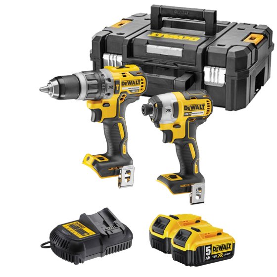 DEWALT DCK266P2T 18V LI-ION BRUSHLESS TWIN PACK WITH 2 X 5.0AH LI-ION BATTERIES IN TSTAK CASE
