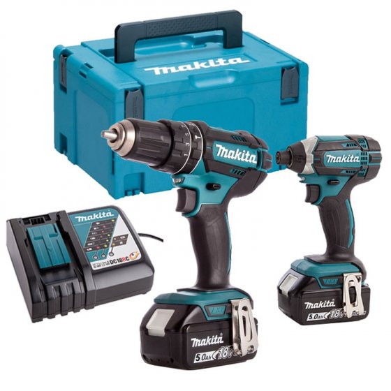 MAKITA DLX2131TJ 18V LI-ION 2 PIECE COMBO KIT WITH 2 X 5.0AH BATTERIES 