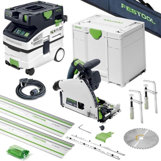 FESTOOL TS 60 KEBQ-PLUS AND CTL MIDI 240V PLUNGE SAW AND DUST EXTRACTOR SET