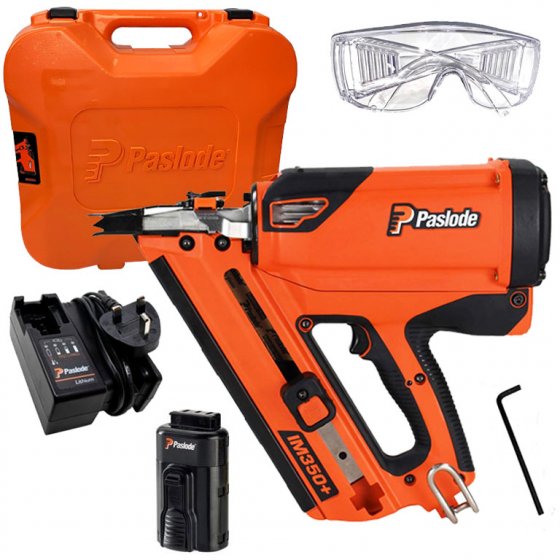 PASLODE 906500 IM350+ LITHIUM GAS 90MM 1ST FIX FRAMING NAILER WITH 1 BATTERY, CHARGER & CASE