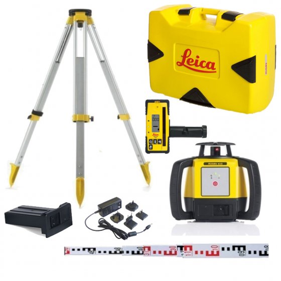 LEICA (LI-ION) RUGBY 610 OUTDOOR LASER LEVEL KIT WITH ROD EYE 160 RECEIVER (LI-ION)