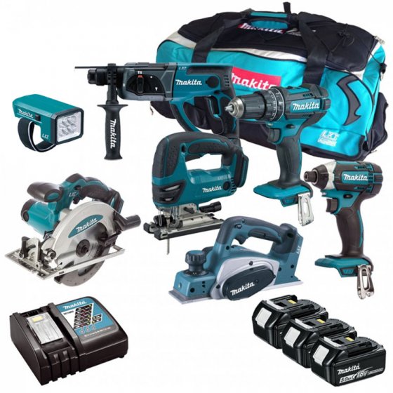 MAKITA 18V LI-ION 7 PIECE KIT WITH 3 X 5.0AH BATTERIES AND LXT600 TOOL BAG
