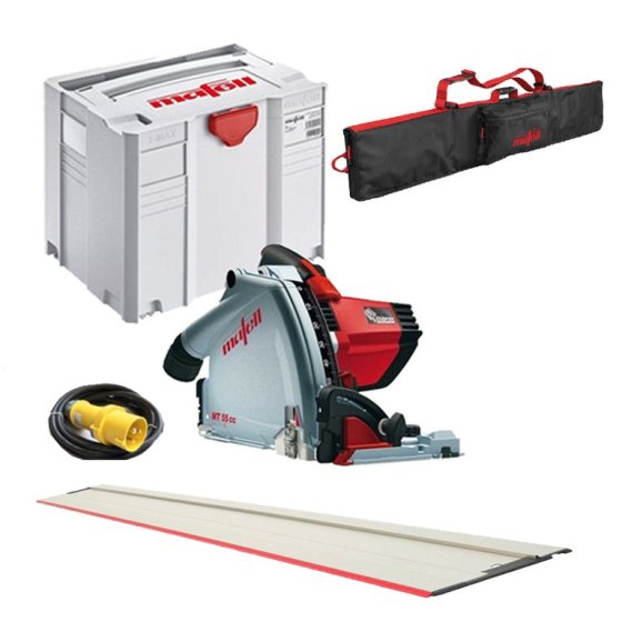 Mafell Mt55Cc 57Mm Circular Plunge Cut Saw 110V + 1.6M Guide Rail + Rail Bag 