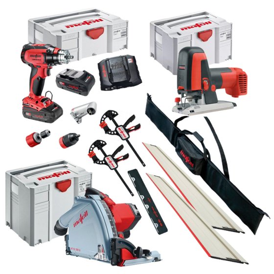 MAFELL 18V 3PCE CORDLESS KIT - DRILL / JIGSAW / PLUNGE SAW