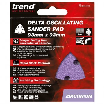 TREND AB/OSC/80Z ZIRCONIUM DELTA 93MM 80 GRIT SANDING SHEET, PACK OF 10