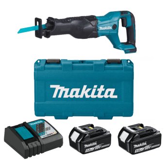 MAKITA DJR186RTJ 18V RECIPROCATING SAW LXT, 2 X 5AH BATTERIES / CHARGER IN CASE