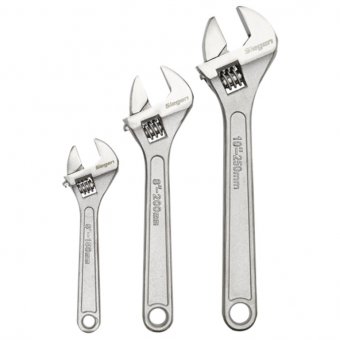 SEALEY S0448 SIEGEN 3 PIECE ADJUSTABLE WRENCH SET (150, 200 & 250MM)