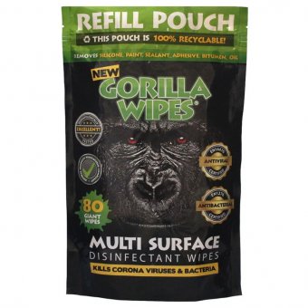 GORILLA 1010REFILLGREEN ANTIBACTERIAL WIPES GRNNER FOR MULTI-SURFACE, REFILL PACK OF 80 WIPES