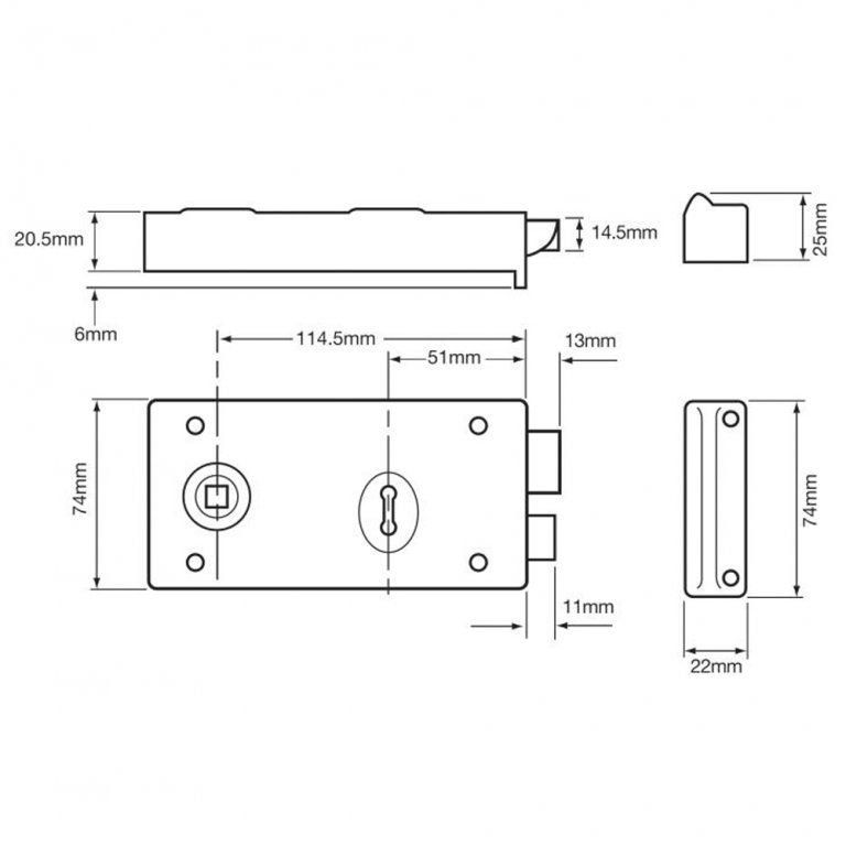 UNION 1448 LEVER RIM LOCK
