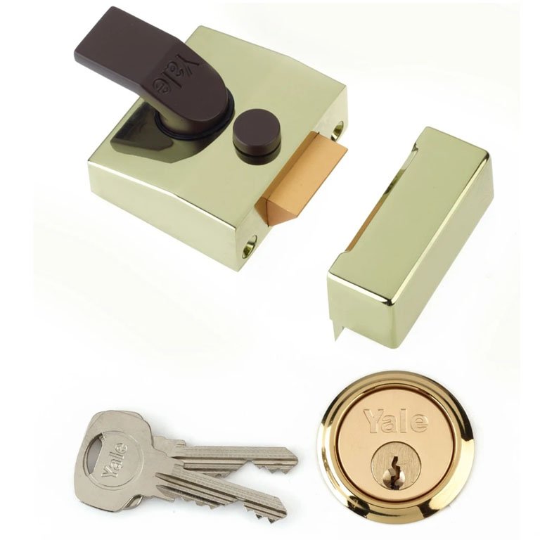 Yale P85 Serratura Nightlatch Di Sicurezza, Cromata, 40 Mm - Con Snib E Chiavi, Per Porte Vetrate